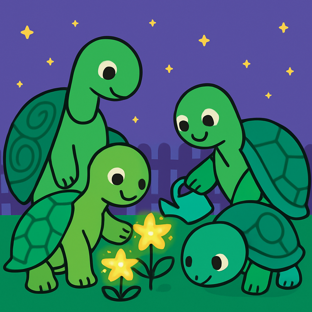 Galactic Garden Turtles Paint by numbers art