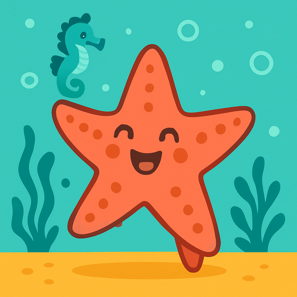 Underwater Starfish Circus paint by color