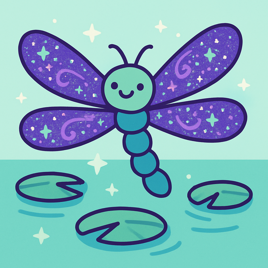 Galaxy Garden Dragonfly Number painting