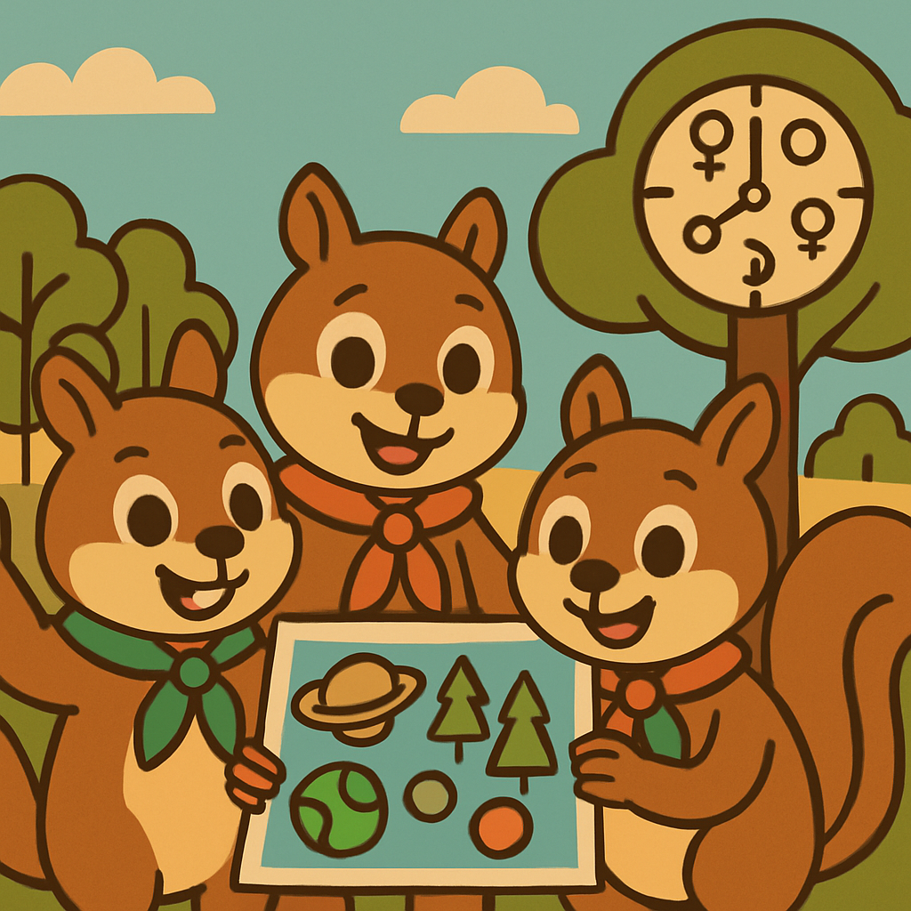 Time Travel Squirrel Scouts paint by color