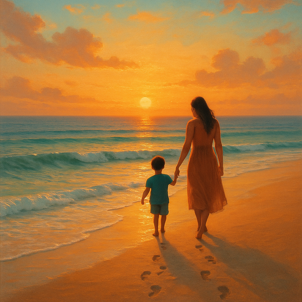 Sunset Seaside Stroll Numbered painting kits