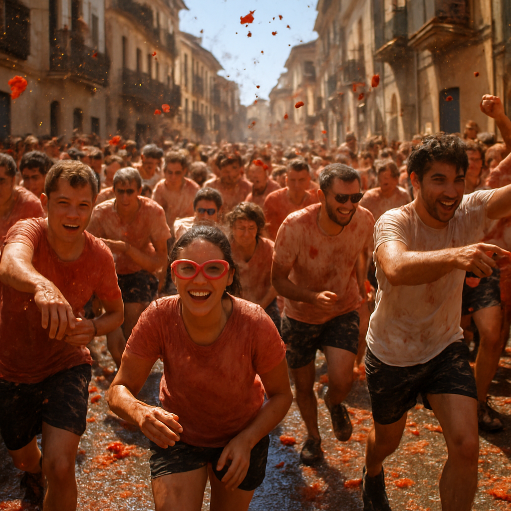 La Tomatina Festival Tomato Fight painting number kit