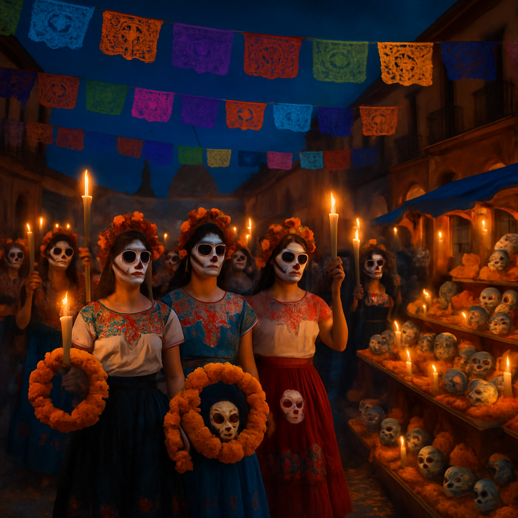 Dia De Los Muertos Street Celebration Paint by numbers kits