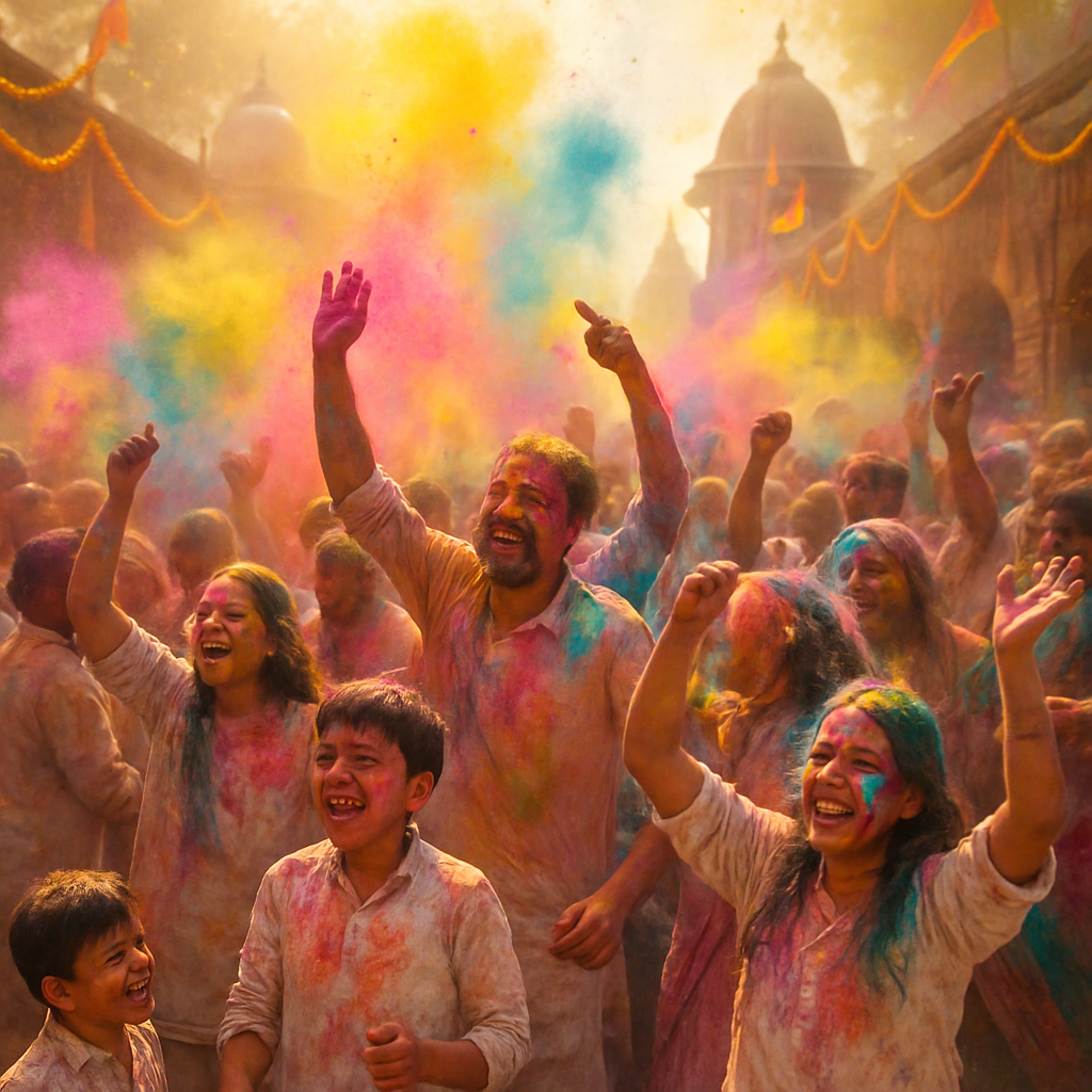 Holi Festival Of Colors In Vrindavan Painting by numbers kit