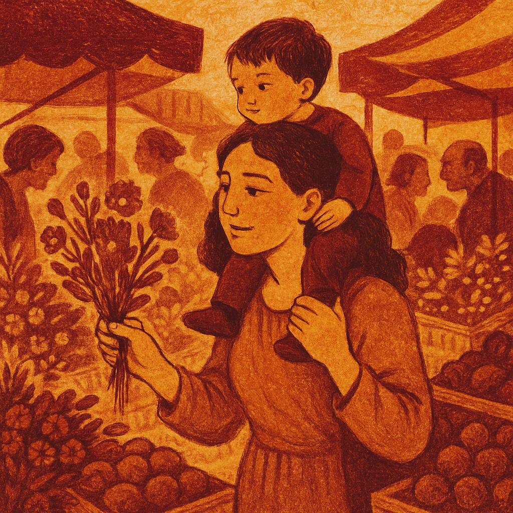 Morning Market Walk paint by color