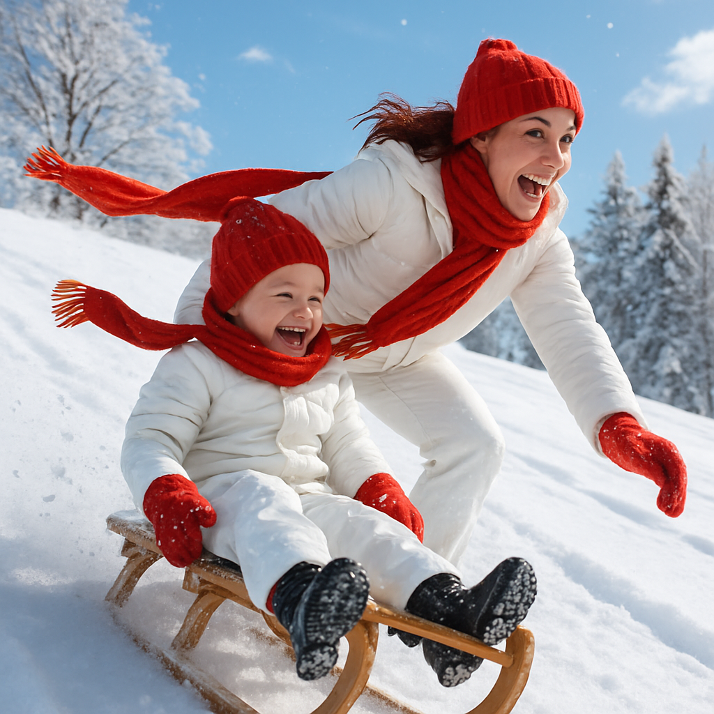 Snow Day Sledding paint by color