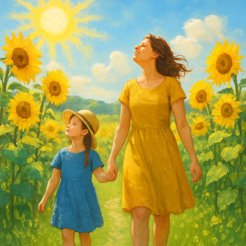 Sunflower Field Walk paint by number