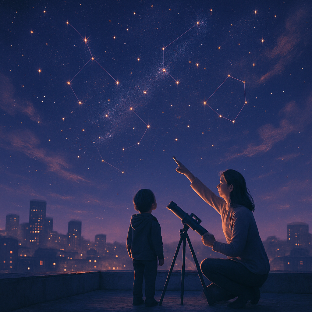 City Rooftop Stargazers Paint by numbers kits