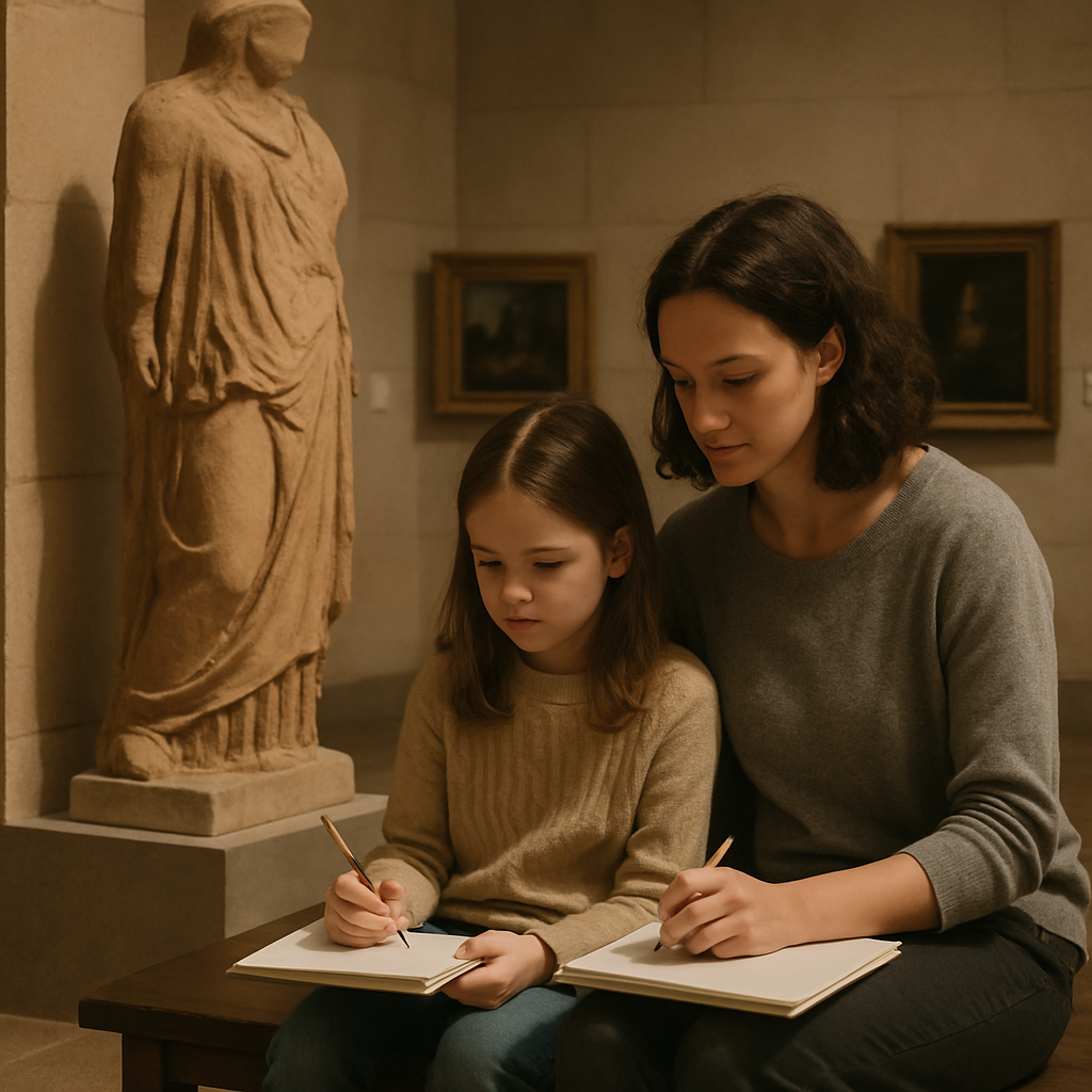 Museum Sketching Bench Paint by numbers art