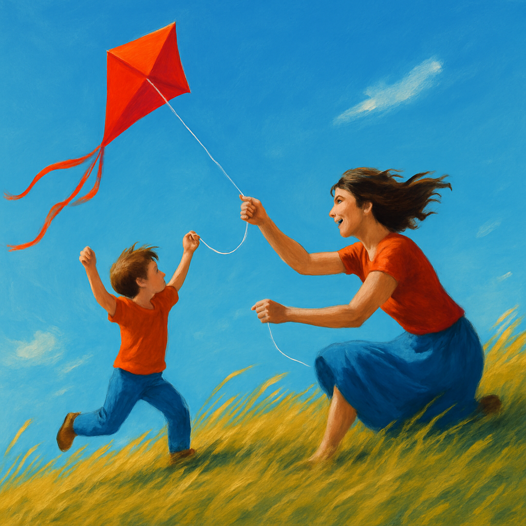 Kite Flying On The Hill paint by numbers