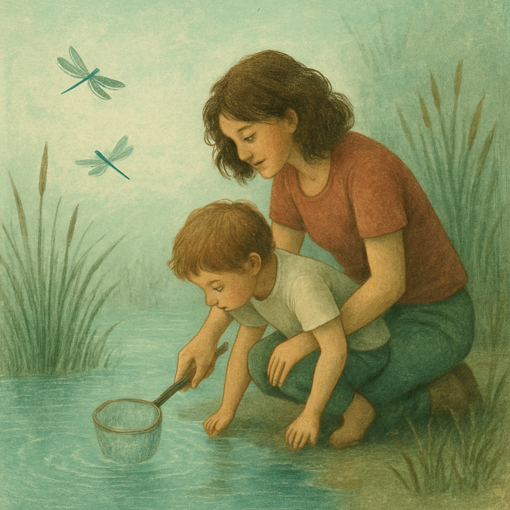 Pond Side Dragonfly Hunt DIY paint by numbers