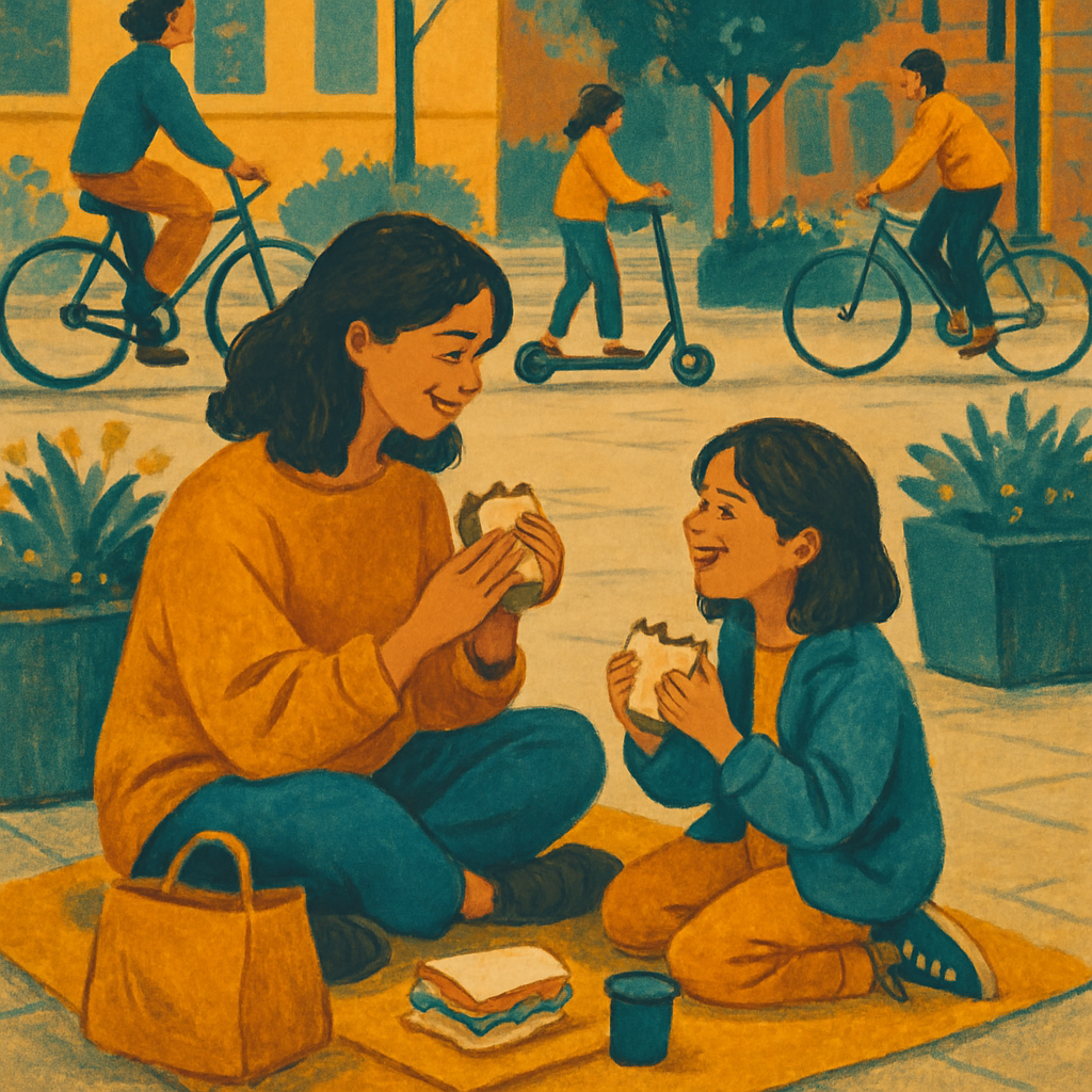 Urban Sidewalk Picnic painting number kit