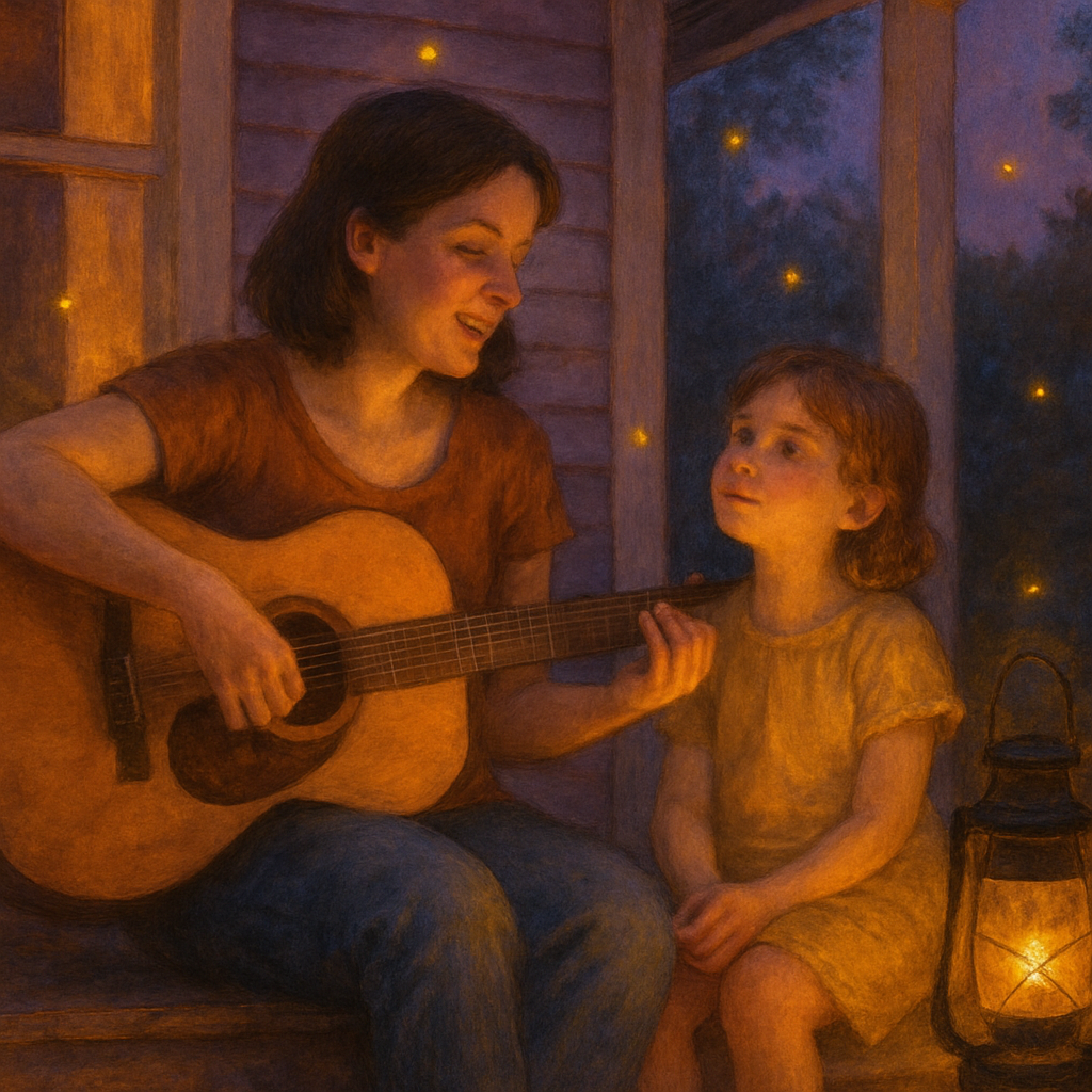 Evening Porch Guitar Painting by numbers kit