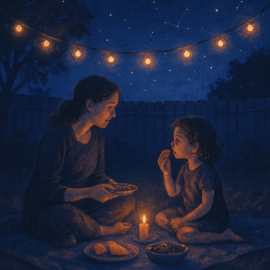 Starlit Backyard Picnic paint by numbers