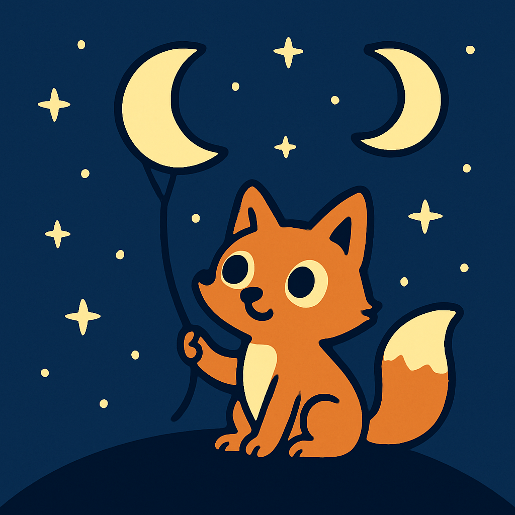Stargazing Fox And The Moon Kite Paint by numbers kits