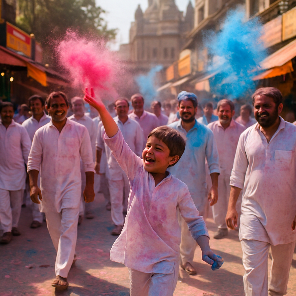 Holi In Mathura Number painting