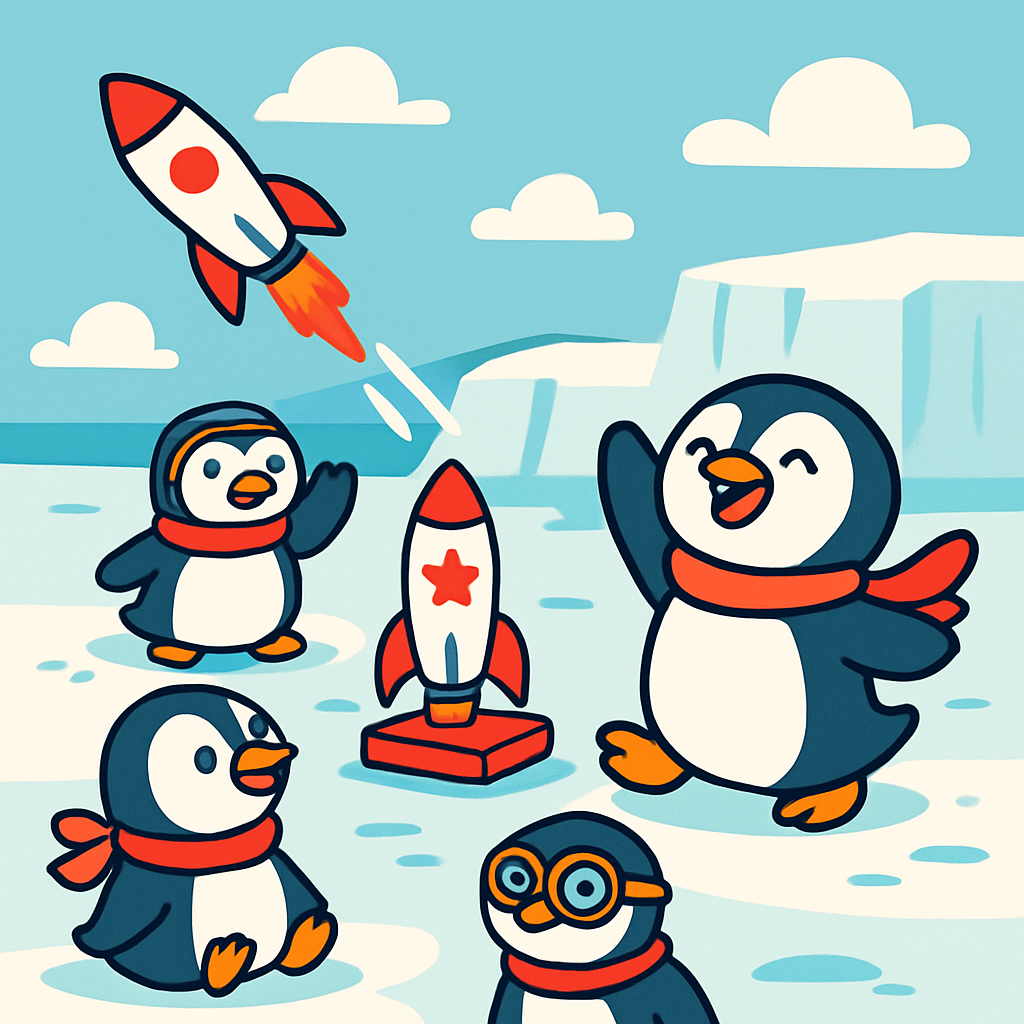 Rocket Penguin Playground paint by number