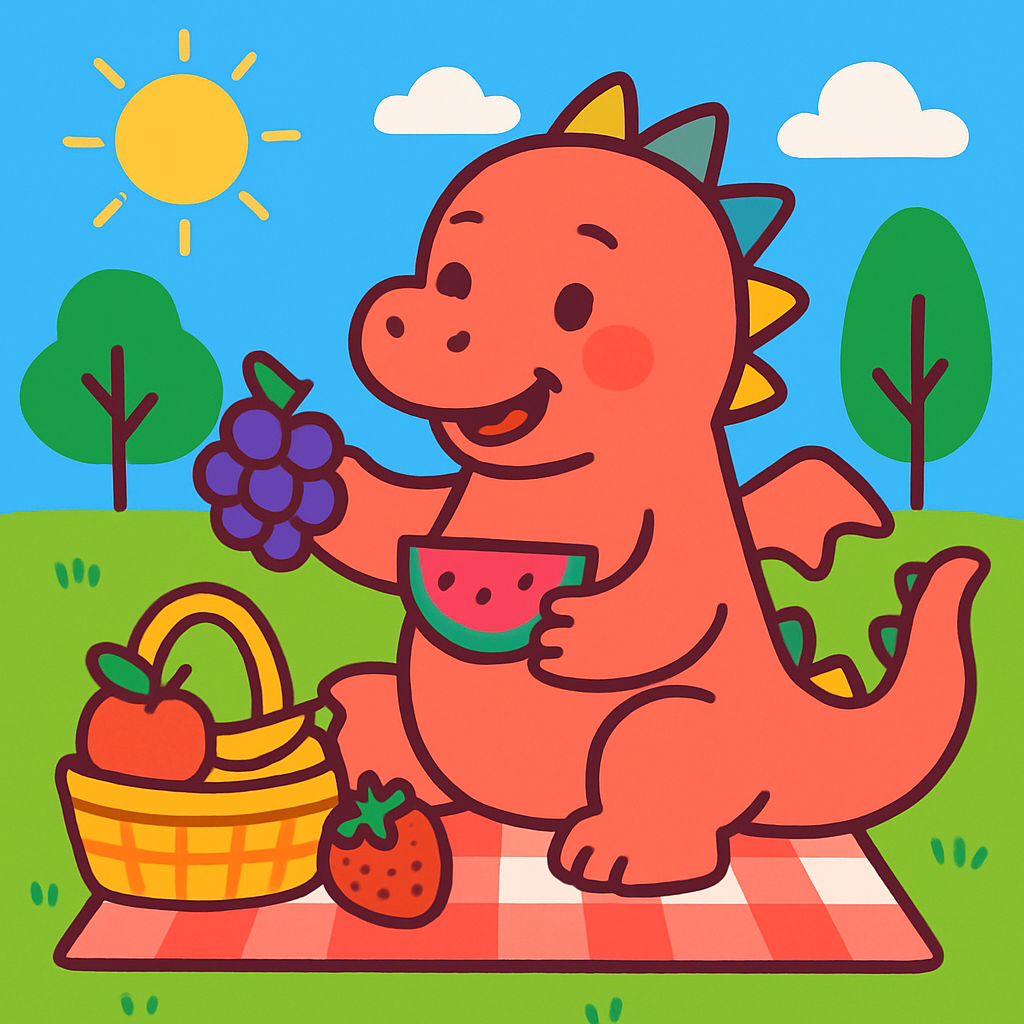 Rainbow Dragon Fruit Picnic DIY paint by numbers