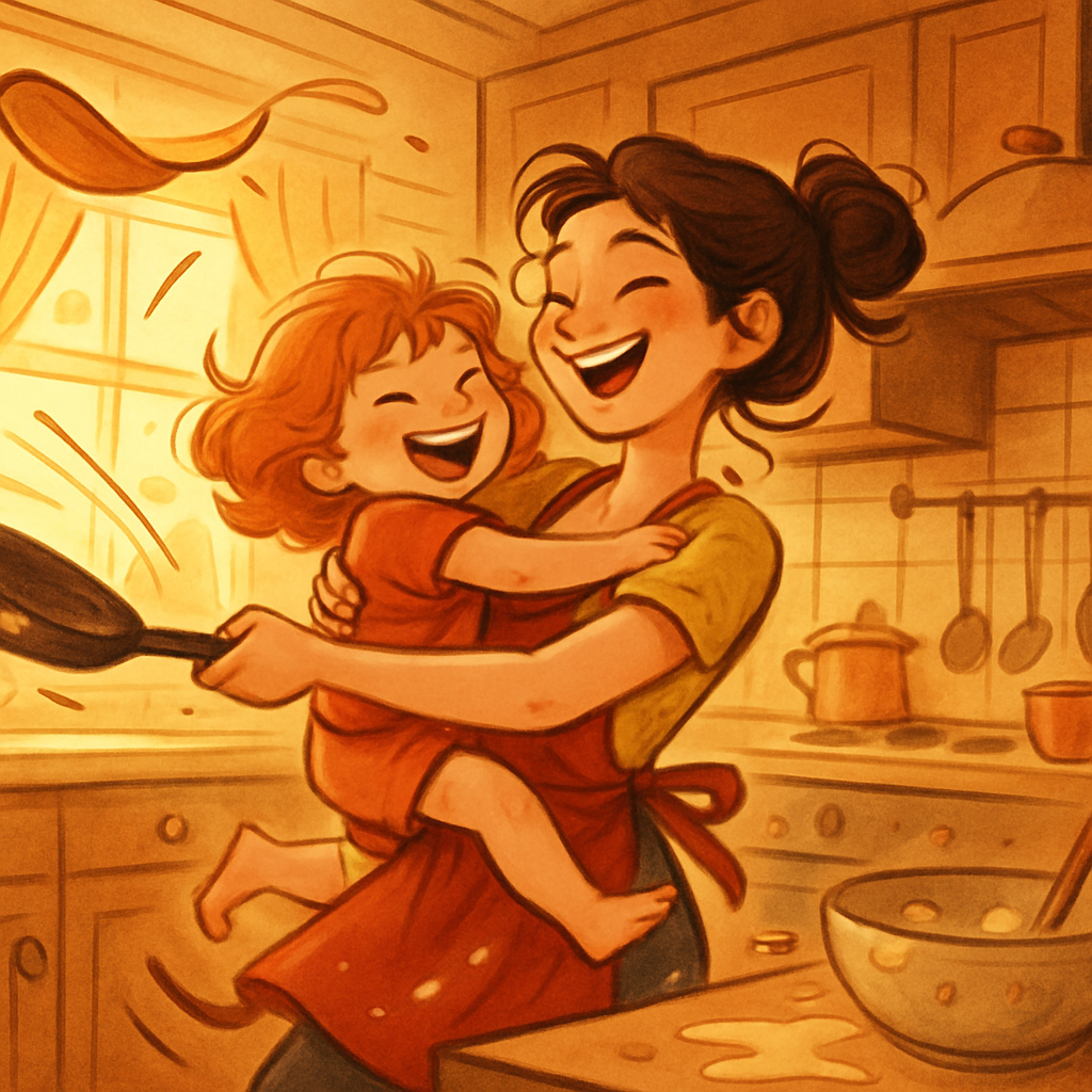 Kitchen Dance Of Pancakes And Laughter Number painting