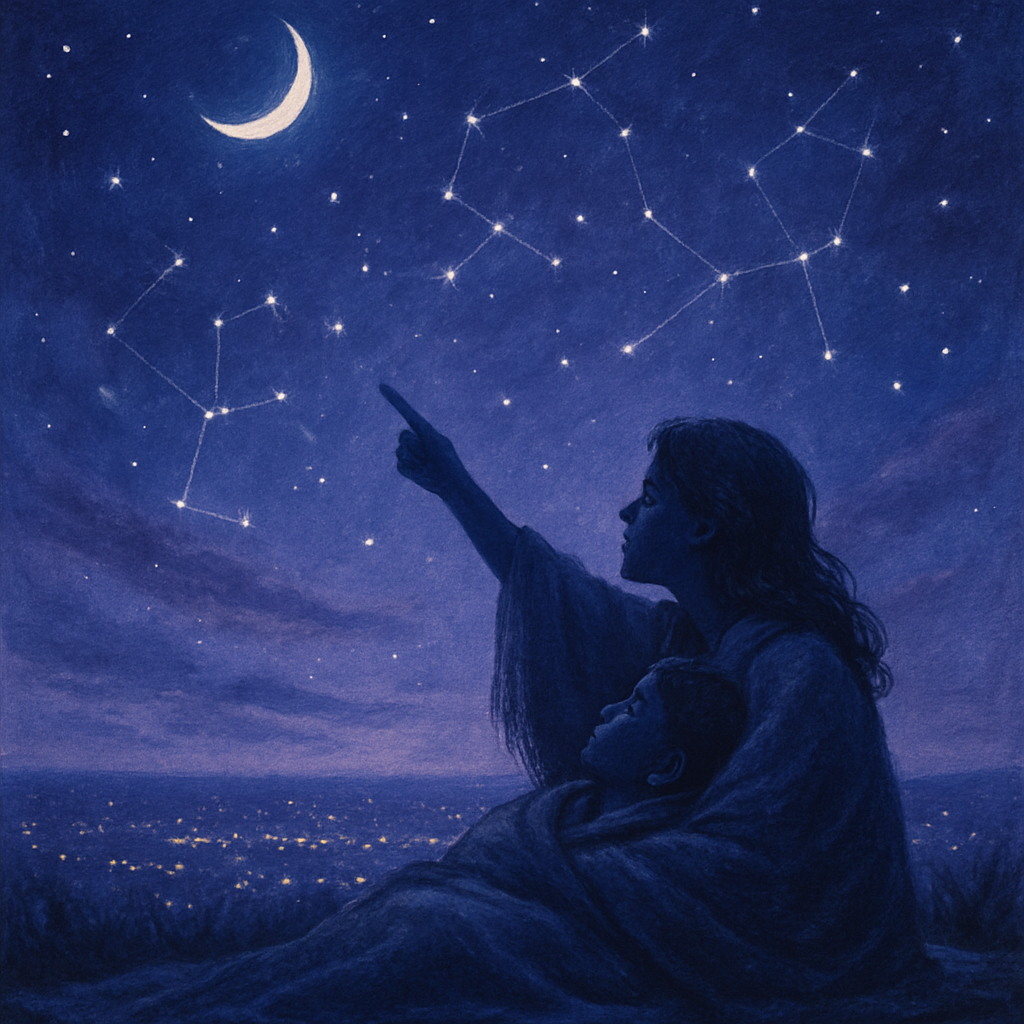 Stargazing On The Rooftop Paint by numbers art