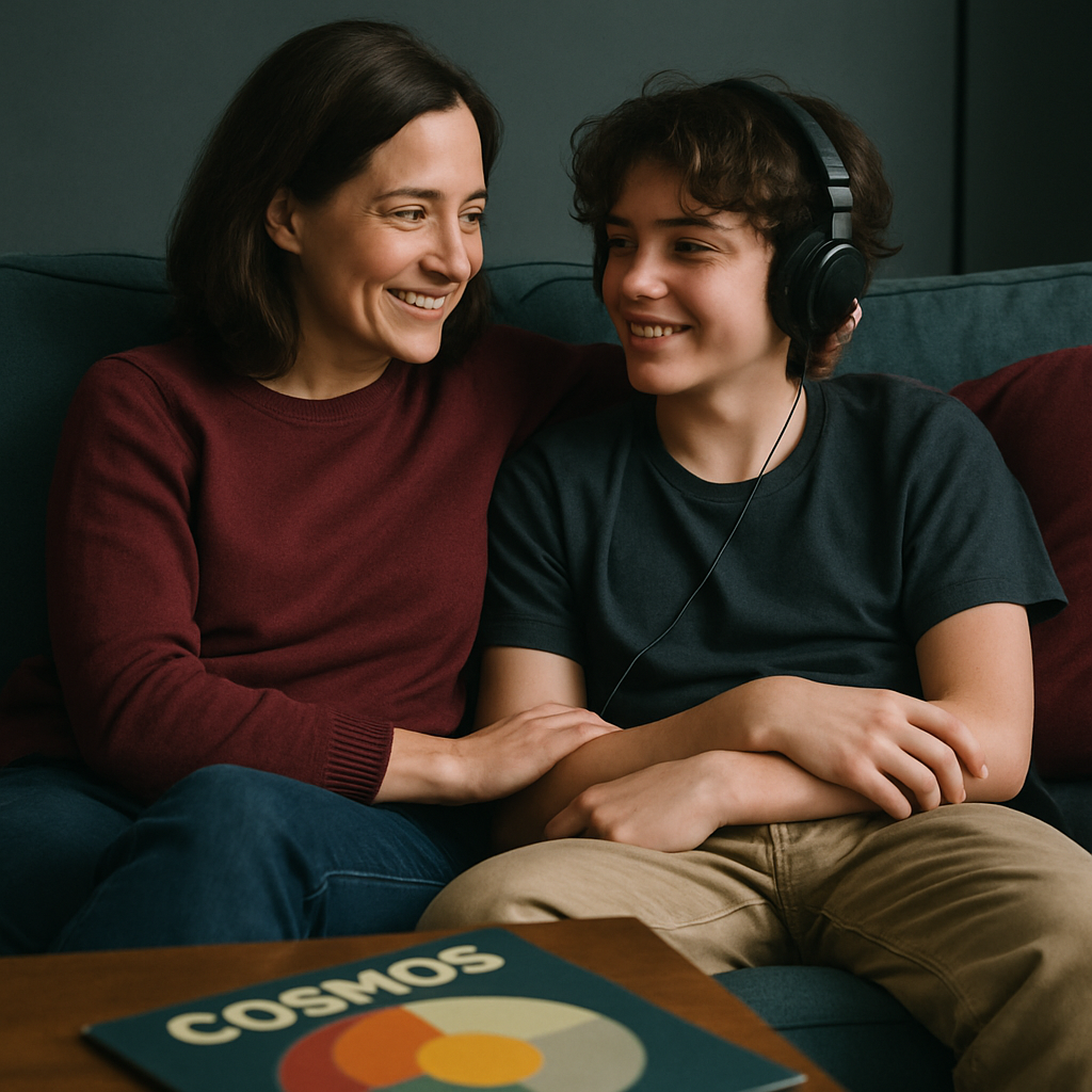 Mother And Teen Sharing Headphones paint by numbers