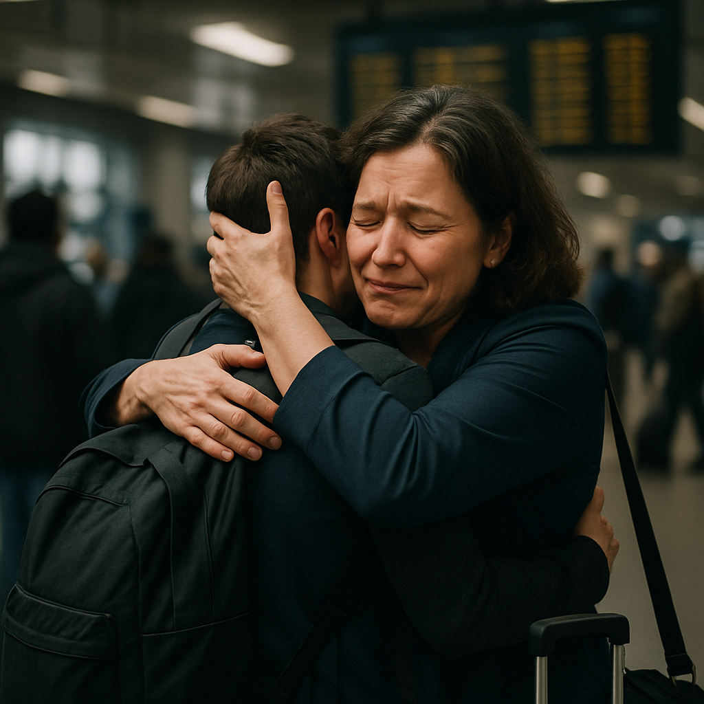 Airport Goodbye Hug DIY paint by numbers