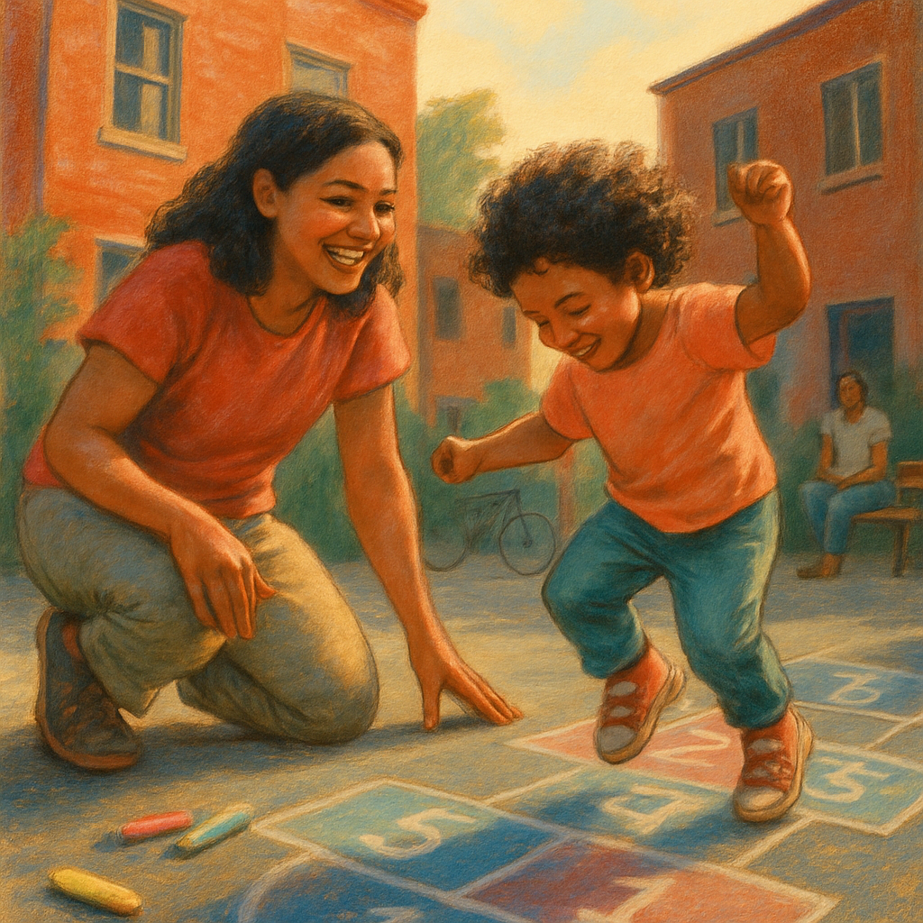 Alleyway Chalk Hopscotch Painting by numbers kit