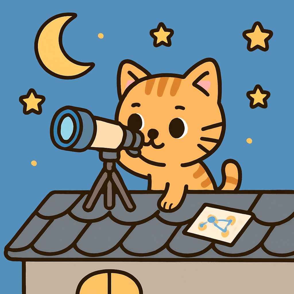Stargazer Kitten On A Rooftop Numbered painting kits