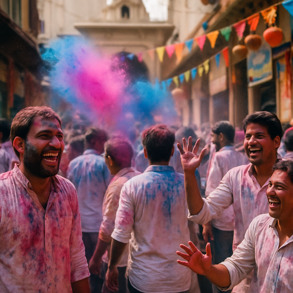 Holi Colors In Mathura Paint by numbers art