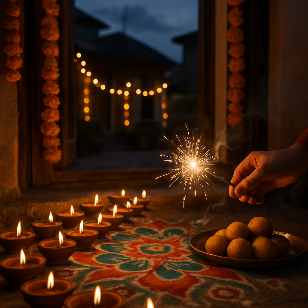 Diwali Doorstep At Dusk Painting by numbers kit