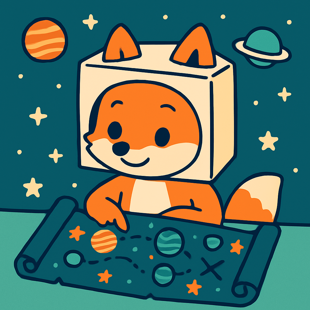 Space Explorer Fox And Map Paint by numbers art