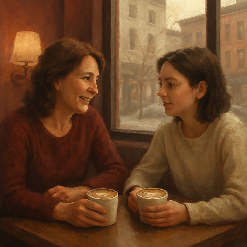 Mother And Teen Coffee Talk Paint by numbers kits