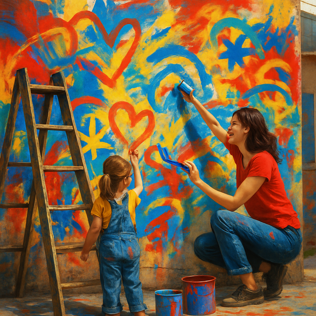 Mother And Child Painting Mural Paint by numbers kits