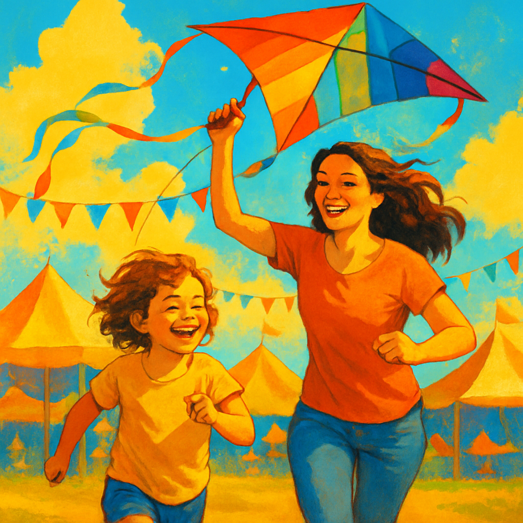 Festival Kite Flying Together Number painting