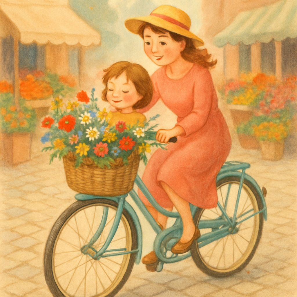 Bicycle Basket Flower Run Painting by numbers kit