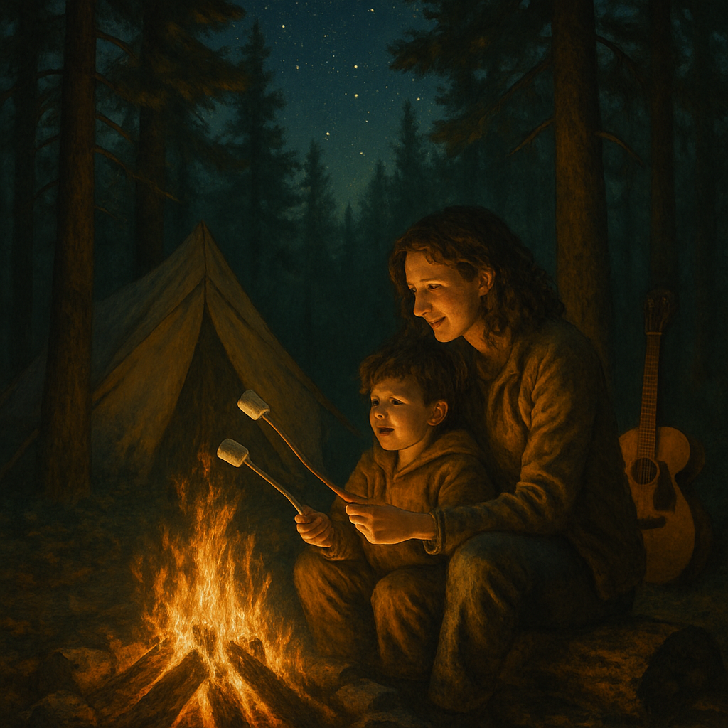 Camping Under The Pines paint by numbers