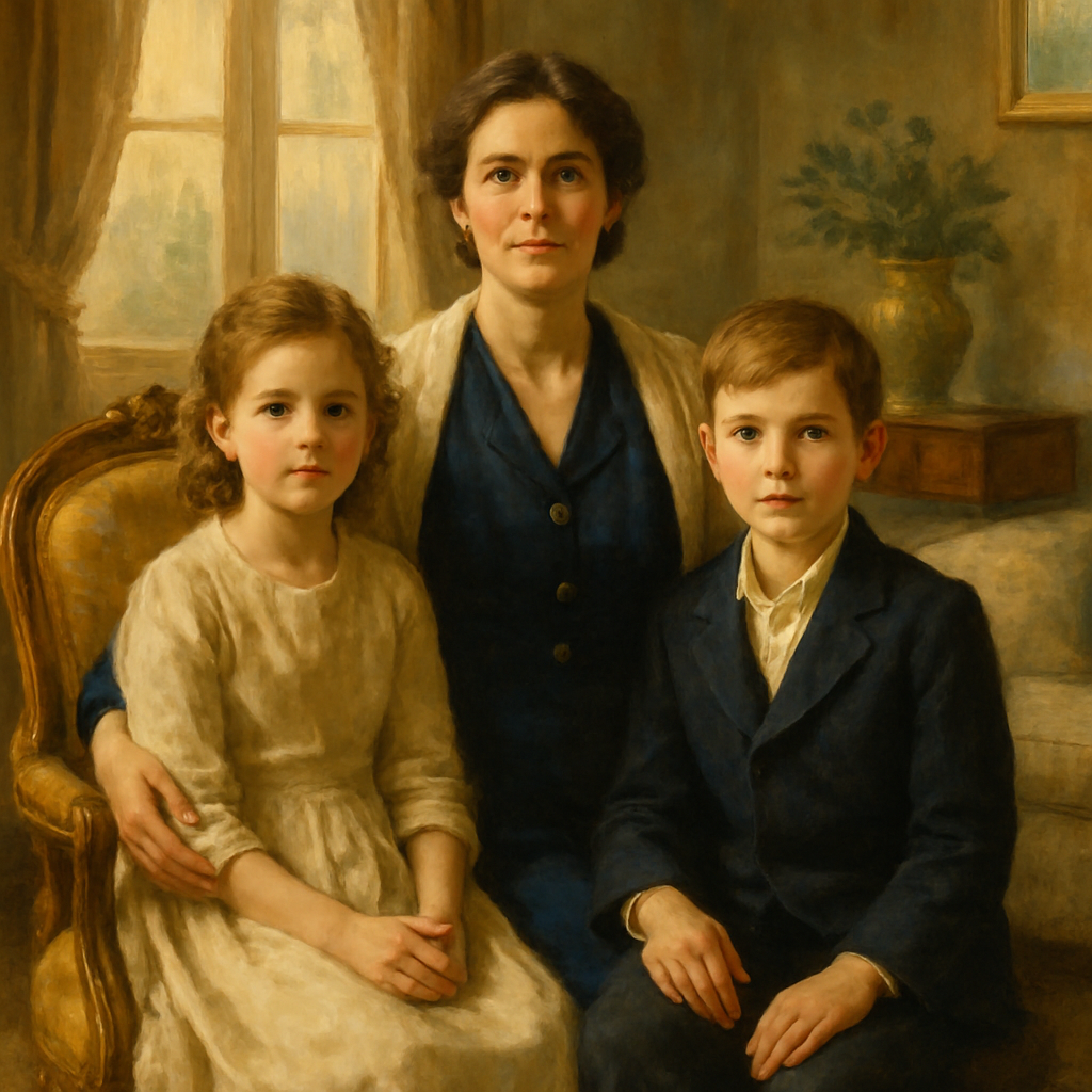 Siblings With Mother In Family Portrait DIY paint by numbers