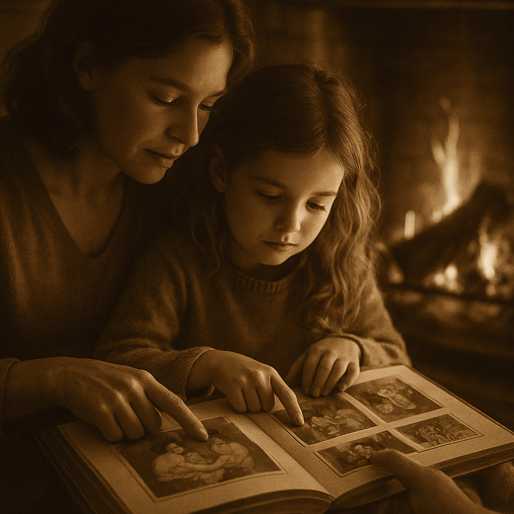 Mother Reading Generation Album DIY paint by numbers