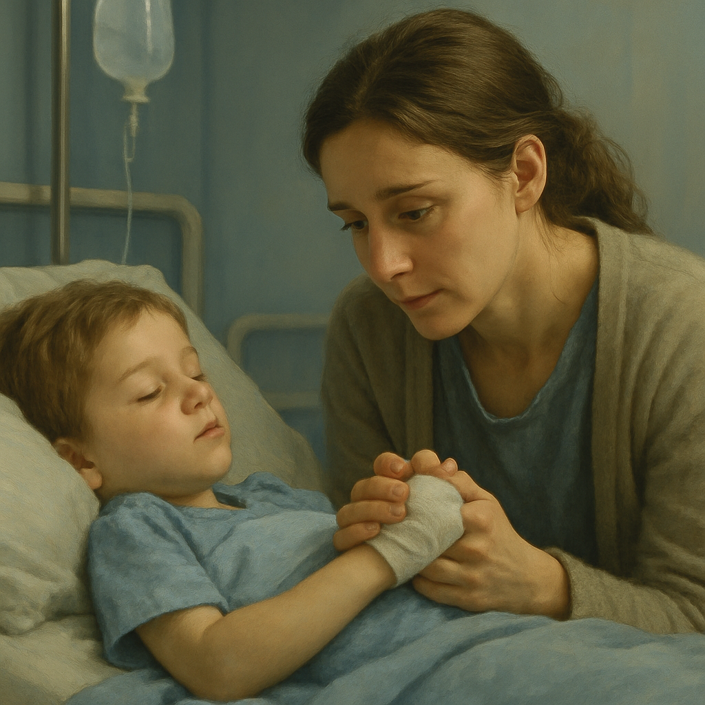 Mother Soothing At Hospital Bedside paint by numbers