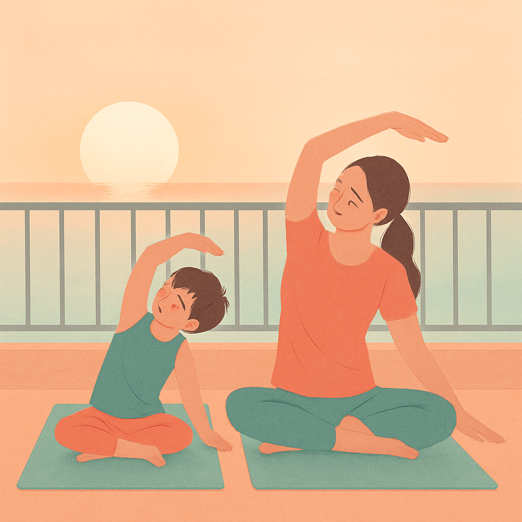 Sunrise Yoga Stretch Together painting number kit
