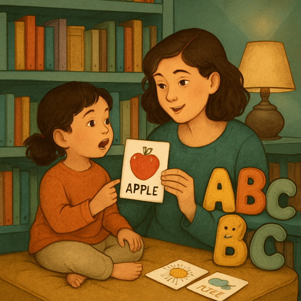 Mother Teaching Language Through Books painting number kit