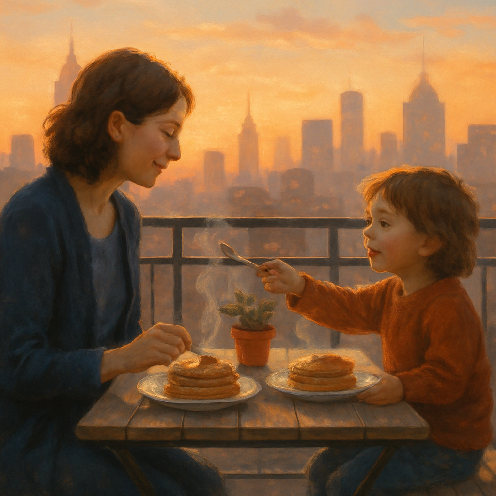 Rooftop Sunrise Breakfast Numbered painting kits