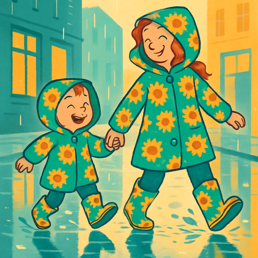 Matching Raincoat Parade paint by numbers