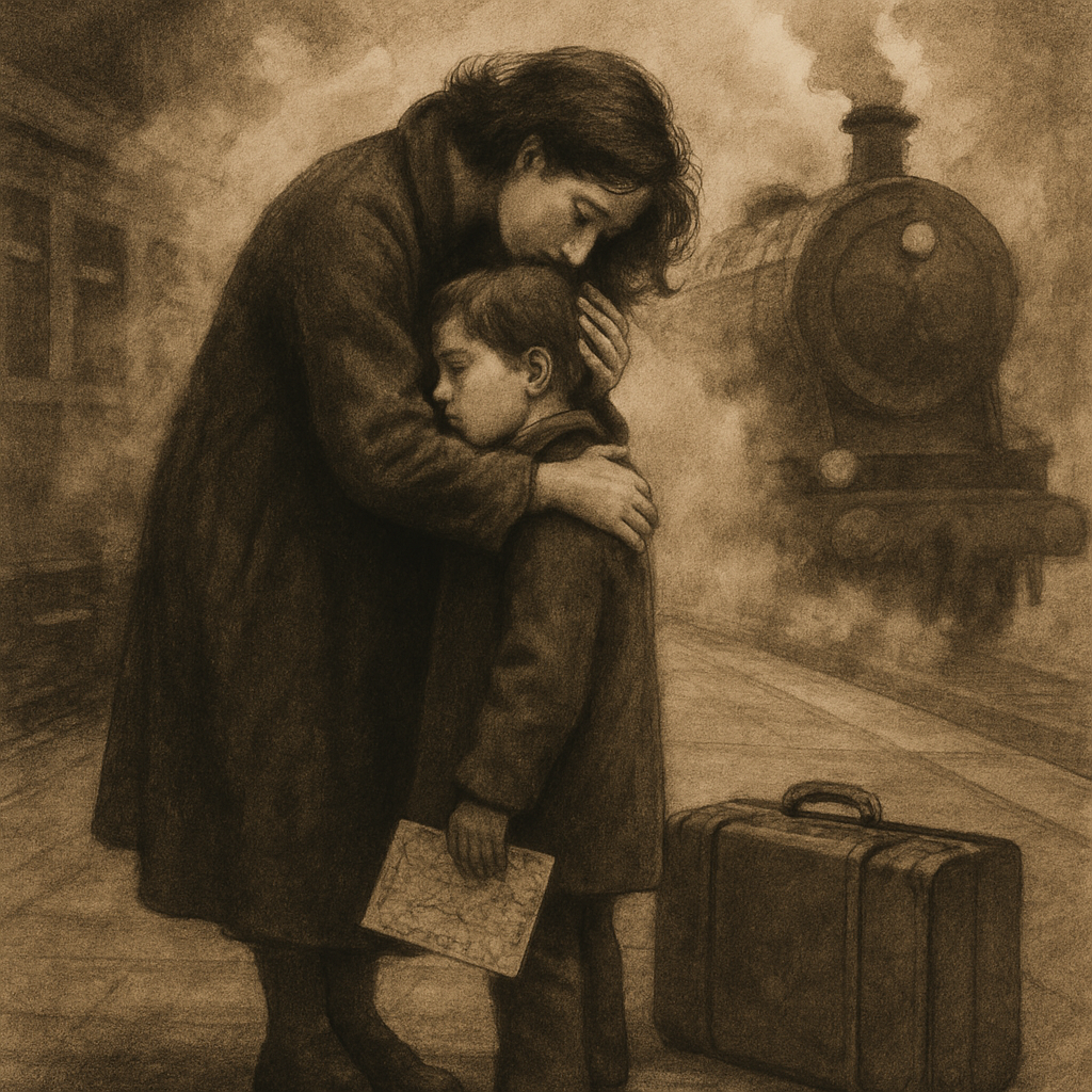 Train Station Farewell Hug paint by numbers