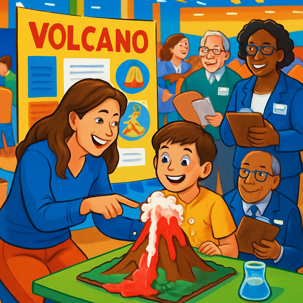 Mother Guiding Science Fair Project paint by numbers