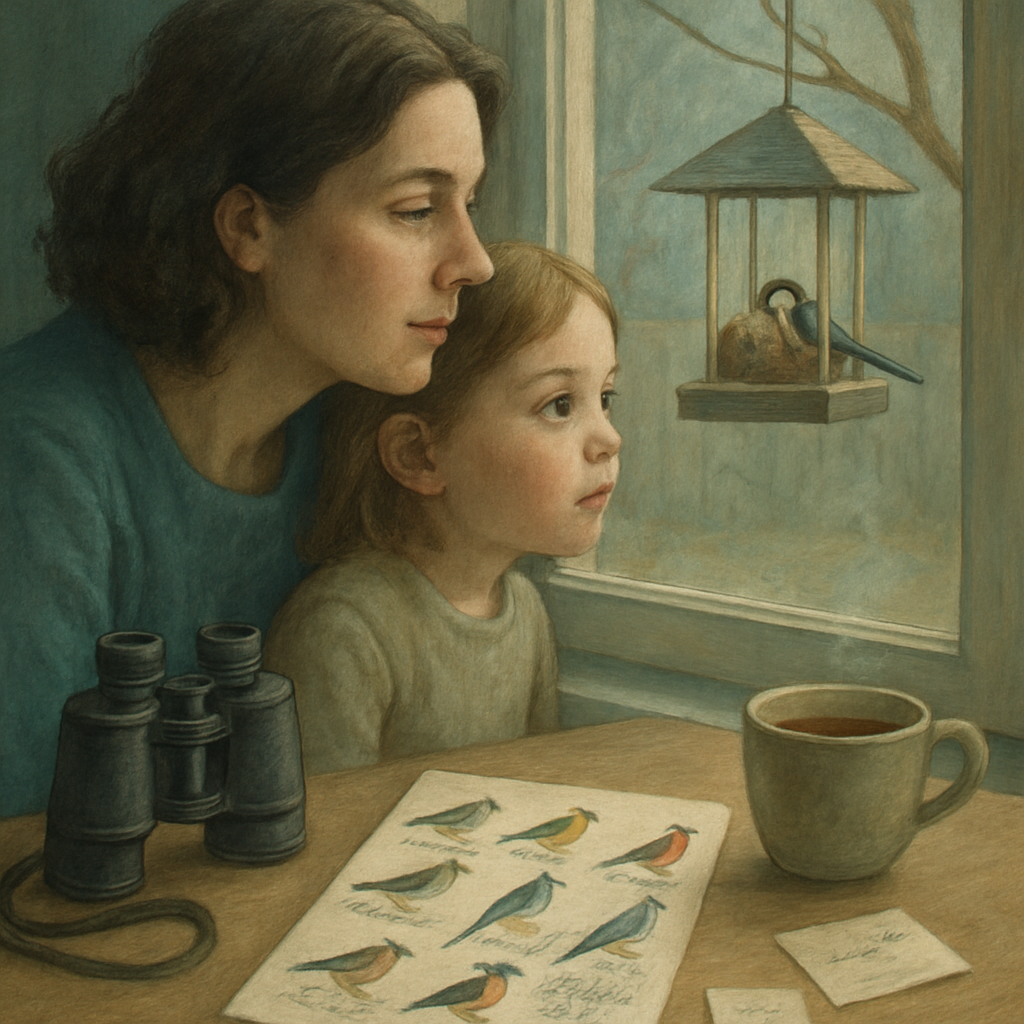 Mother And Child Window Birdwatch painting number kit