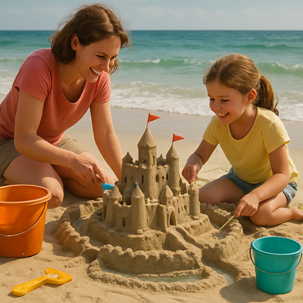 Mother And Child Sandcastle Architects Number painting