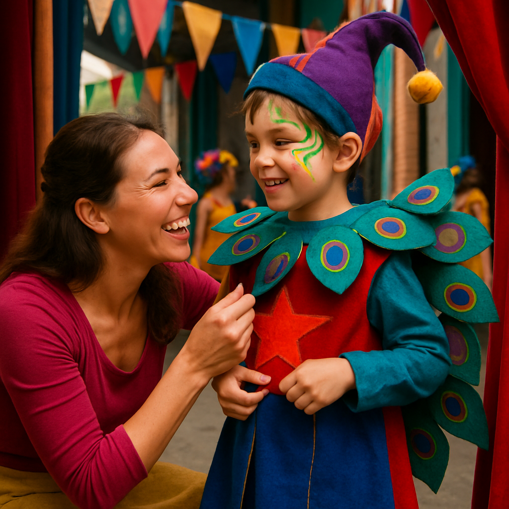 Mom And Me Costume Parade Paint by numbers art