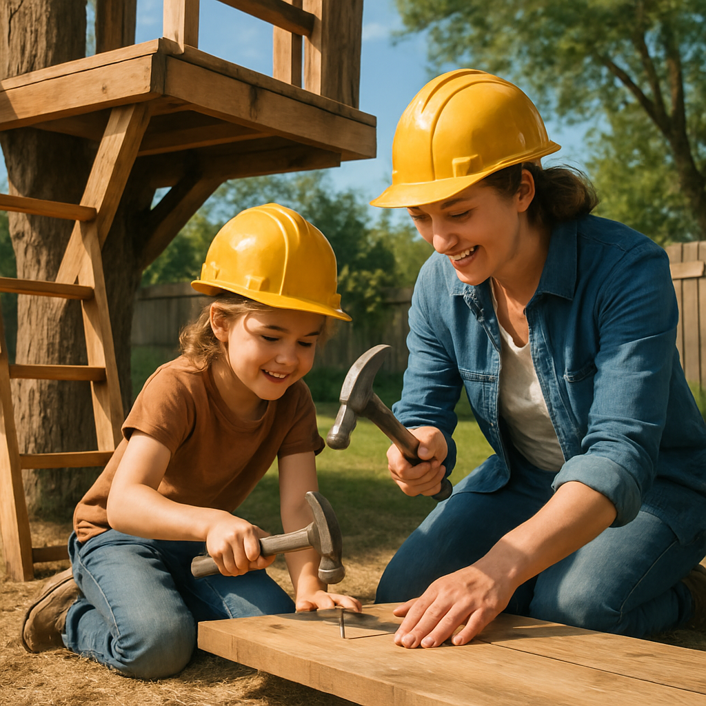 Mother And Child Treehouse Build paint by color