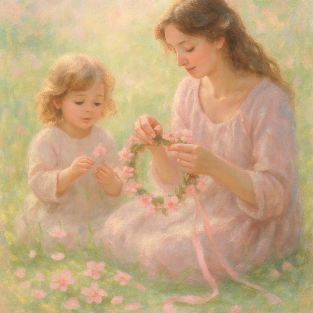 Mother And Child Flower Crown Paint by numbers kits